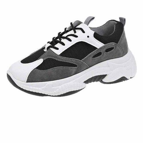 Half Black White Chunky Sneaker For Women Dad Shoes – bendly